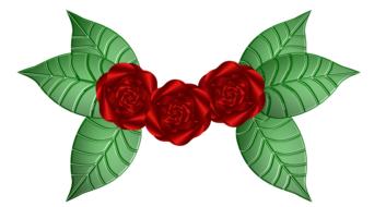 pattern of roses with green leaves