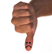 thumb hand down face