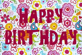 happy birthday on a floral background