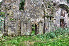 abandoned old monastery and cemetery