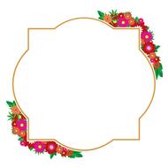 Beautiful and colorful shape with the frame with flowers, at white background, clipart