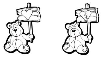 clipart of bear with sign love
