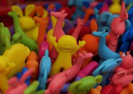 colorful figurines for playing