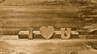 I Love You Wood Heart decoration