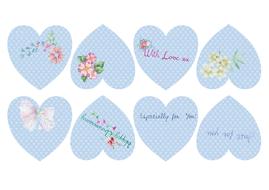 blue hearts tags labels