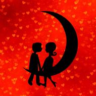 love valentines romantic couple moon