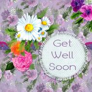 get well soon flower greeting card