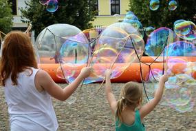 Soap Bubbles Children Play