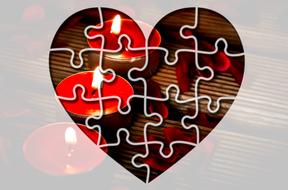 heart of the puzzle, burning candles