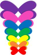 clipart of heart love rainbow colors