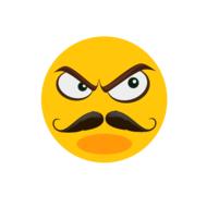 angry yellow smiley with mustache