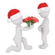 white male 3d model , red roses