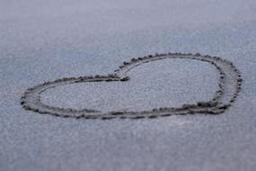 Heart Love on Beach