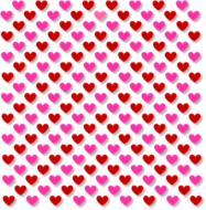 Beautiful pattern with pink and red hearts, at white background, clipart