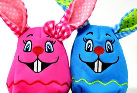 Colorful Easter Bunny toys