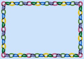 party paper chain blue yellow