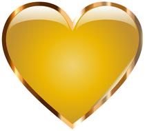 Beautiful, shiny, gold heart in frame, clipart