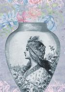 decorative ornament in the form of a vase of flowers