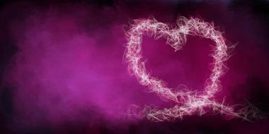 smoky heart on purple background