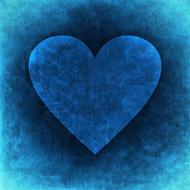 heart symbol on blue background