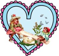 vintage heart love casal frame