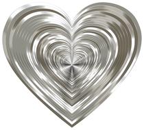glossy metal prismatic heart