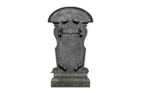 Headstone with patterns, at white background, clipart