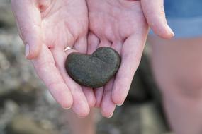 Heart Stone in Hands