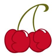 cartoon red cherries fruits