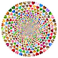 lot of colorful hearts in circle