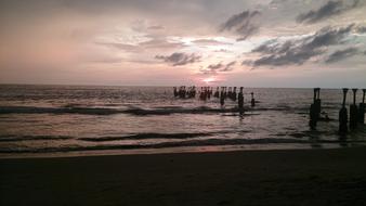 Landscape of scenic Beach at sunset