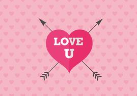 Love Heart pink card