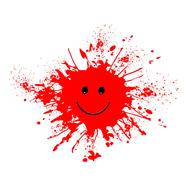 red blot as a smiley