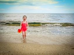 Girl Childhood at sea