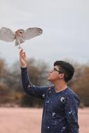 man and bird