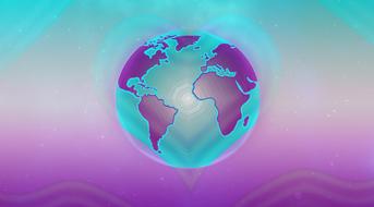 purple and blue planet globe