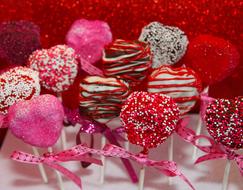 heart-shaped cookies on sticks