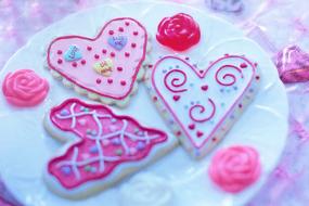 pink heart Valentine Cookies