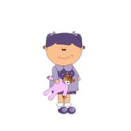 cartoon cute girl with teddy bear