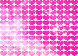 Beautiful pattern with pink and white, gradient hearts, clipart