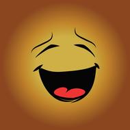 joyful emoticon on a yellow background