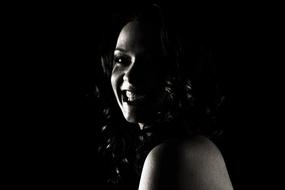Girl Portrait Happy Black And