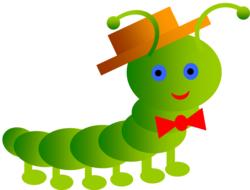 clipart of smile worm papillon