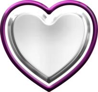 metal heart in purple frame