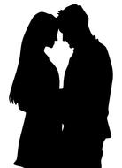 casal in love silhouette shadow