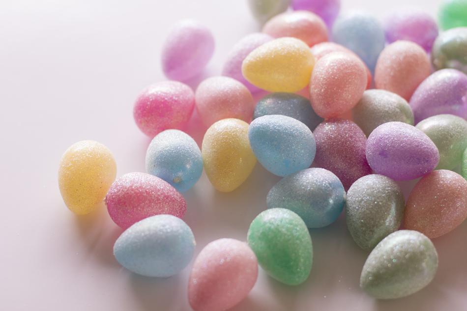 Beautiful and colorful Easter eggs on the celebration, in spring