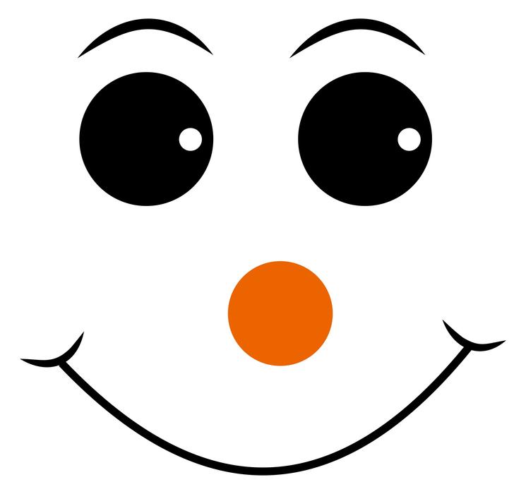 cartoon snowman face, close-up