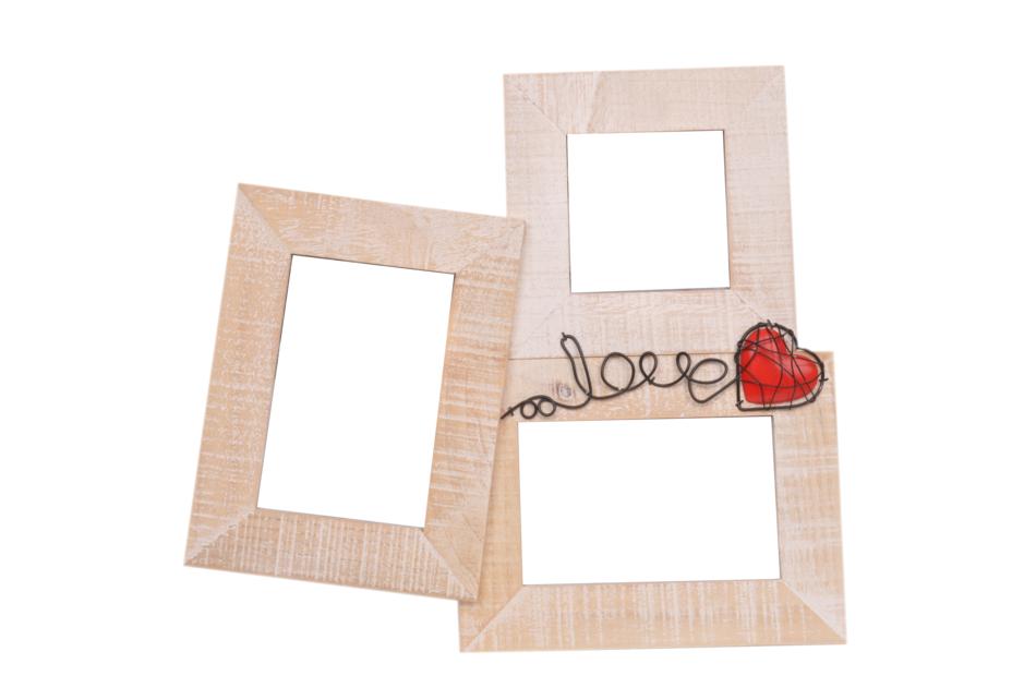 three Picture Frames and red heart