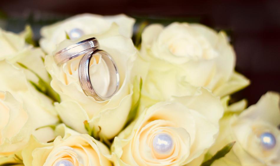 Wedding Ring on Roses
