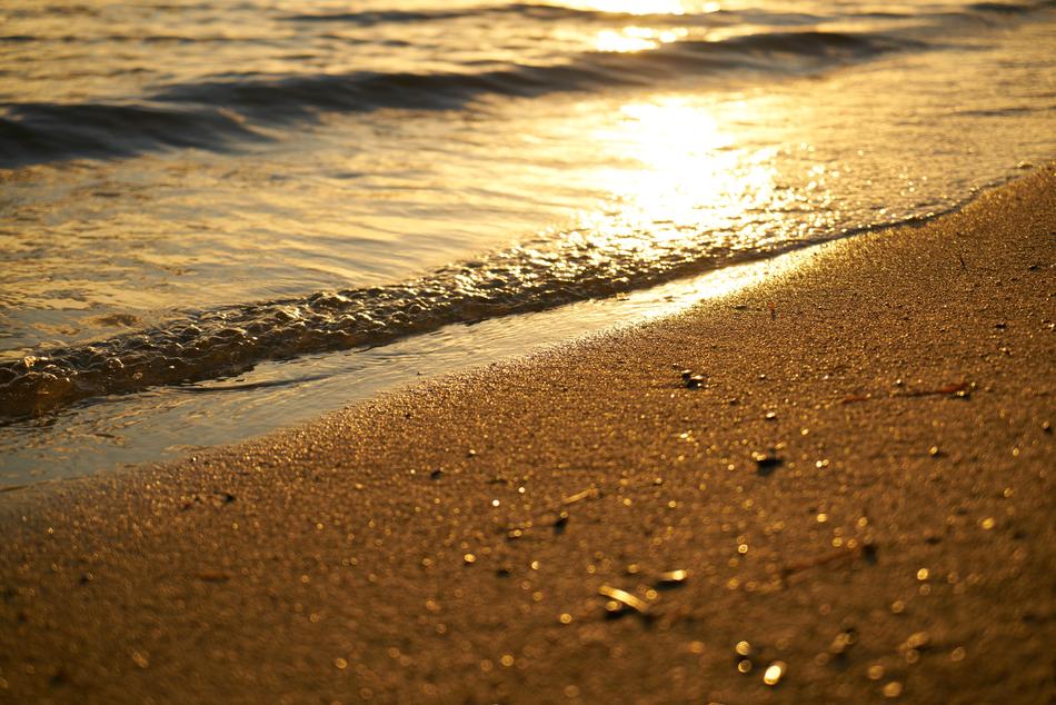 glossy waves at sand beach, Background